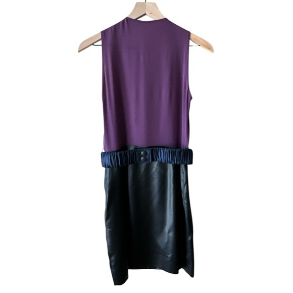 Sandro Silk Rhinestone Embellished Cocktail Dress - Purple Black - US Size 4 - Picture 5 of 9